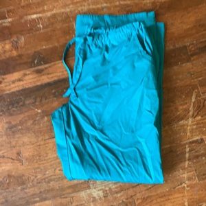 Cherokee Luxe teal scrub pants sz L